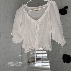 White Ruffled Blouse